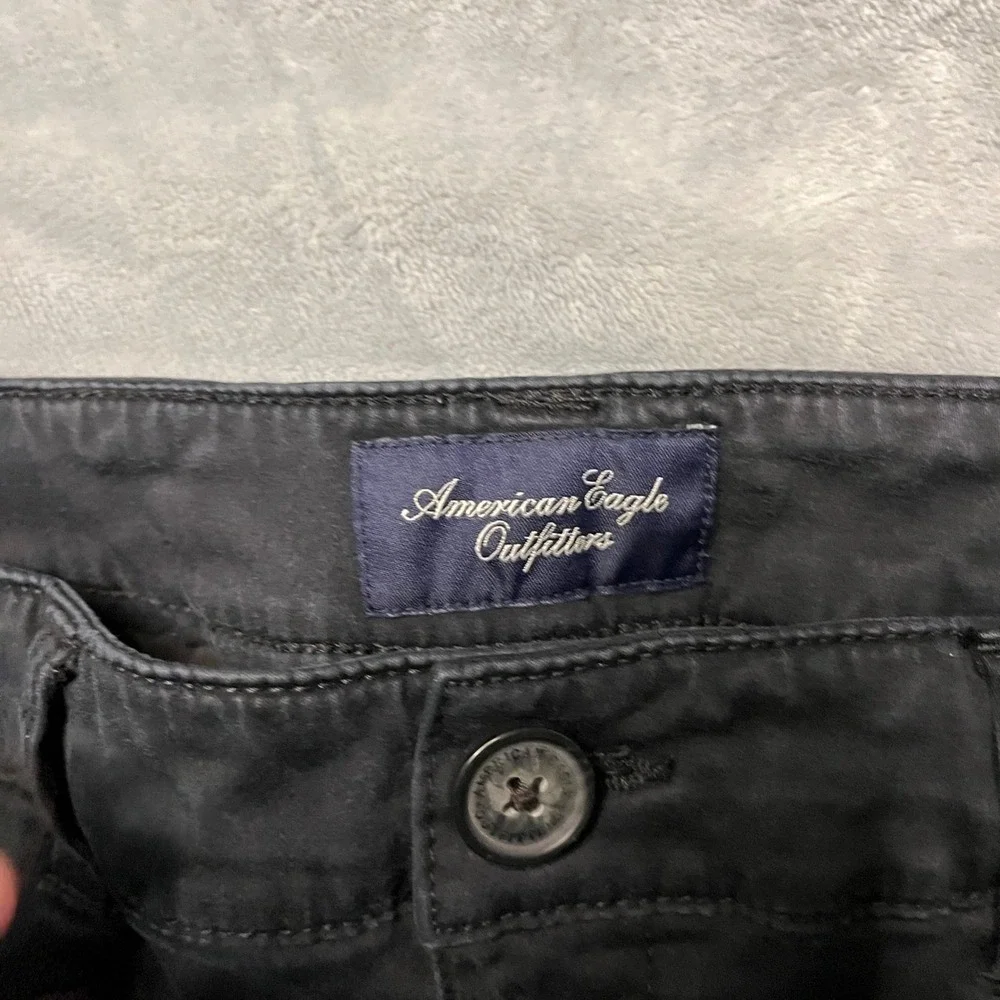 American Eagle‎ Black Shorts Rolled Cuff Casual Sz 6 Festival Stretch Minimalist